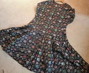1950s Vintage Handmade Chinese Brocade Dress Large - Picture 1 of 10