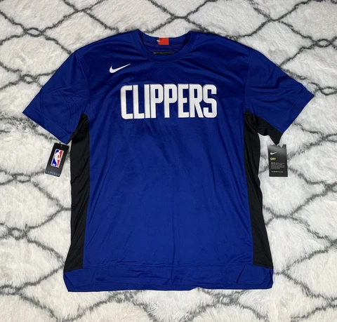 NIKE Dry LA Clippers Team Issue NBA Warmup Shirt Blue Men’s Sz XLT *NEW* RARE Cover