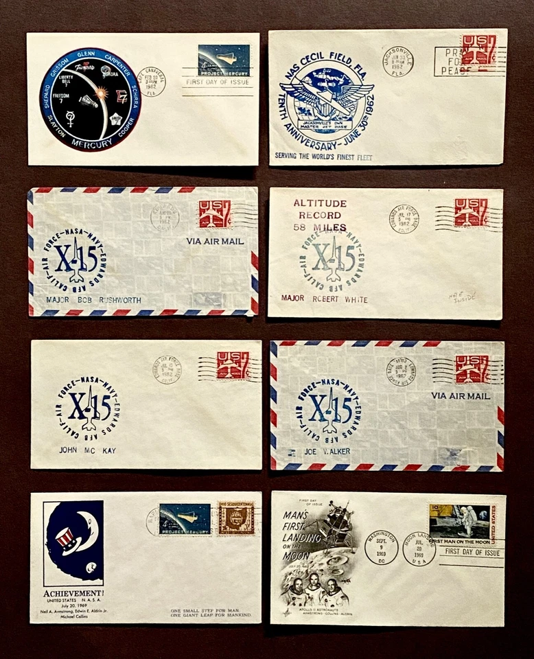 StampTLC US C76 Space Apollo Moon X15 Rushworth White McKay Walker Armstrong FDC Foto 1 de 4