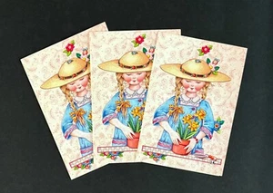 Mary Engelbreit Daffodil Girl Flowers Note Cards Lot of 3 Sunrise Vintage 2000 - Bild 1 von 7