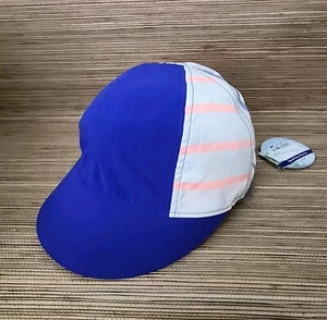 Nueva Gorra Lululemon Speed Demon Run Mujer Azul Rayas Naranja - Imagen 1 de 7