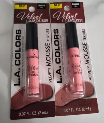 2x L.A. COLORS VELVET LIP MOUSSE (C68879) SILKY VELVETY MOUSSE TEXTURE  - Image 1 of 4