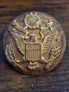 WW2 US Army Enlisted Uniform Cap Hat Device Badge Insignia Disc - Picture 1 of 3