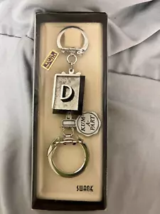 Vintage Swank Kum-A-Part Valet Keyring "D" Monogram NIB Sterling Silver Dad Gift - Picture 1 of 2