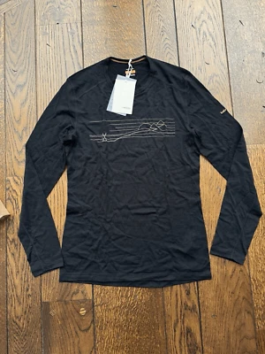 Icebreaker Hombre Merino 200 Oasis Manga Larga Crewe Térmico Top Esquí Rayas M NUEVO Foto 1 de 4