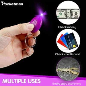 Mini Llavero Luz UV 395nm UV LED Llavero Linterna Ultravioleta Luz Negra - Imagen 1 de 19