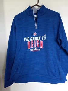 Majestic Chicago Cubs Long Sleeve 1/2 Zip Therma Base Pullover Womens Sz L - Picture 1 of 3