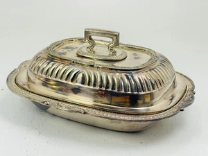 Vintage Reed & Barton Sulgrave Manor Lidded Oval 10.75" Vegetable Server Dish - Picture 1 of 14