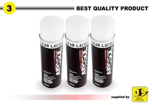 CLEAR LACQUER 500ML SPRAY PAINT HIGH GLOSS COVERAGE X 3 FREE & FAST DELIVERY - Picture 1 of 1