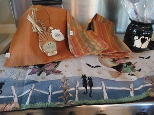 HALLOWEEN ~ GATO NEGRO ~ JUEGO DE COCINA DE 15 PIEZAS ~ CORREDOR DE TAPICES ~ JARRA DE CERÁMICA ~ - Imagen 1 de 11