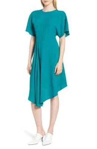 LEWIT asymmetrisches Kreppkleid mit Schlitzärmeln (Größe 10) - Bild 1 von 5