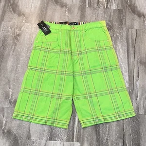 Vintage Y2K Baggy bestickt grün Skater Hip Hop Grunge Shorts Herren Größe 38 - Bild 1 von 6