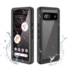 Waterproof Case for Google Pixel 7a, Heavy Duty Shockproof Protector Cover Black - Picture 1 of 6