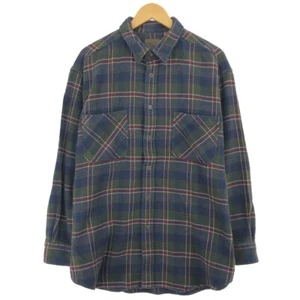 Vintage 90'S St. John's Bay long-sleeved heavy flannel check shirt size XL men's - Picture 1 of 4
