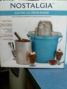 Nostalgia ICMP400BLUE, Electric Ice Cream Maker, Blue, FREE SHIPPING - Picture 1 of 2