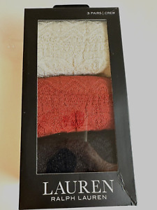 Lauren Ralph Lauren Women's 3 Pack Snowflake Texture Roll Socks 9-11 New in BOX