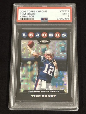 Tom Brady Xfractor 2008 Topps cromado #tc121 PSA como nuevo 9 Foto 1 de 2