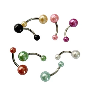 8 Pieces Belly Button Rings Banana Barbell Belly Rings Acrylic - Picture 1 of 4
