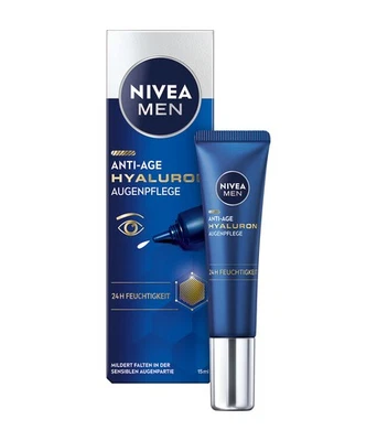 NIVEA MEN Anti-Age Hyaluron Augenpflege 24h Feuchtigkeit Augencreme 15ml - Bild 1 von 4