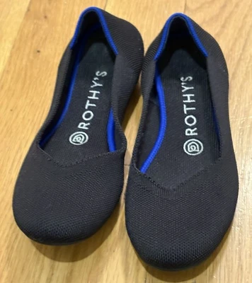 Rothy's The Flat Black Round Slip On Loafer Knit Ballet Women's Size 7 US -EUC - Image 1 of 4