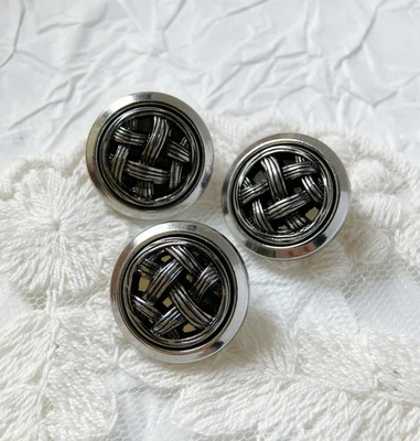 5pcs 18mm Dark silver round metal clothing shank buttons sewing - Image 1 of 4