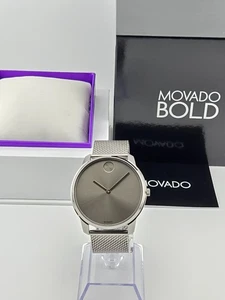 Movado Bold Men's Gray Dial Mesh Bracelet Watch - 3600599 ($695 MSRP) - Picture 1 of 9