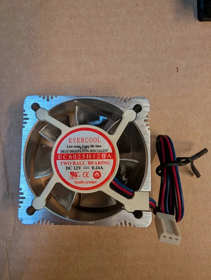 Evercool 60mm x 25mm 12V EC6025H12BA High Speed Metal Cooling Fan 3-Pin - Image 1 of 1