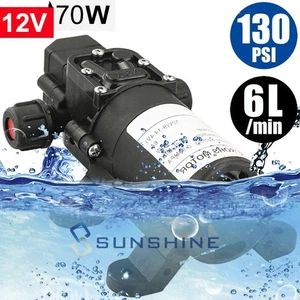 12V Water Pressure Diaphragm Pump Self-Priming Pump 130 PSI 1.6GPM Boat RV Pool - Picture 1 of 20