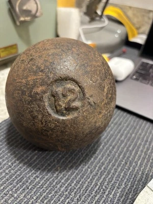 4 1/2" STEEL SHOT PUT - VINTAGE - 12 POUNDS - Image 1 of 2