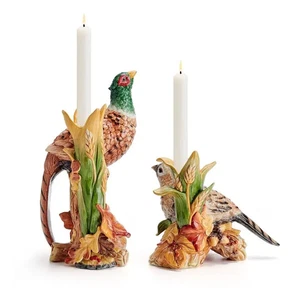 Fitz and Floyd Fall Harvest Pheasant Candleholders - Bild 1 von 3