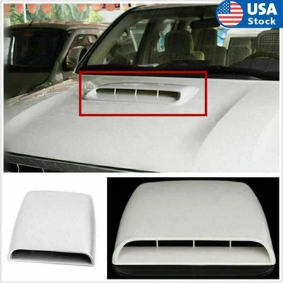 Car SUV Decorative Air Flow Intake Hood Scoop Vents Bonnet Cover White Universal - Image 1 of 4
