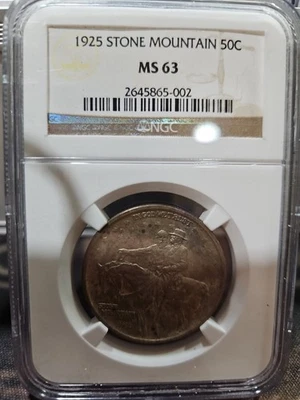 1925 Stone Mountain Half Dollar NGC MS63 Beautiful! - Image 1 of 2
