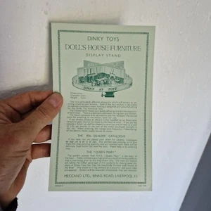dinky toys 1936 flyer publicitaire pour présentoir de vitrine " MOBILIER DINKY " - Picture 1 of 5