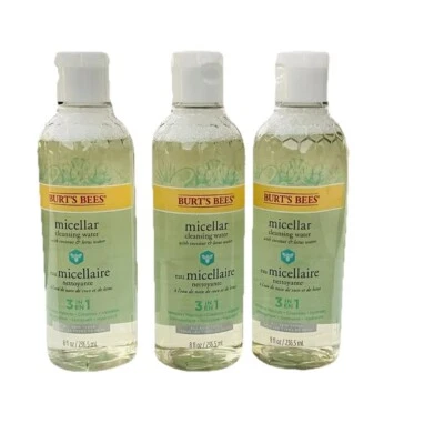 3x Burt's Bees água de limpeza micelar com extrato de coco e lótus 8 oz cada - Imagem 1 de 4