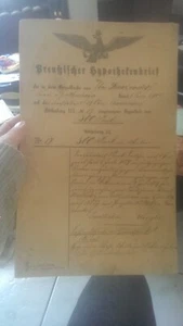 Preußischer Hypothekenbrief aus Ober Kunzendorf Kujakowice Górne Bolkenhain 1889 - Bild 1 von 10