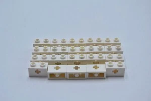 LEGO 20 x Lochstein Kreuz weiß White Technic Brick 1x2 with Axle Hole 32064 - Bild 1 von 2