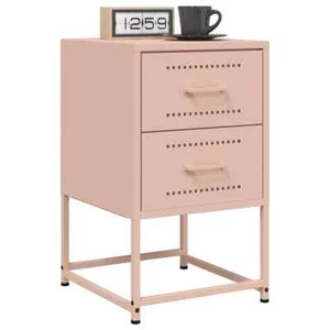 vidaXL Bedside Cabinets 2 pcs Pink 36x39x60.5 cm Steel - Picture 1 of 11