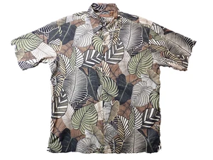 Tori Richard Shirt XL Palm Leaf Hawaiian Made In USA Cotton Lawn All Over Print - Picture 1 of 10