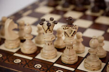 Wegiel Large Handmade Wooden Chess Set 21" Hand Carved Board Vintage Ambassador