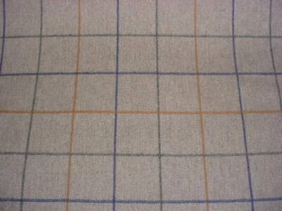 Casamance 33470837 Arpege Marron Light Grey Wool Tartan Plaid Upholstery Fabric - Image 1 of 3