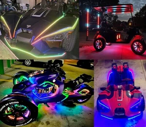 Quad Triple Double Single Row White+RGB+CHASING Underglow Light Strips Bluetooth - Picture 1 of 59