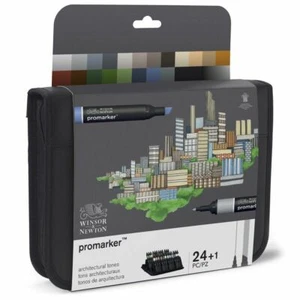 Winsor & Newton Promarker Architectural Tones Wallet Set 24 Colours - Picture 1 of 3