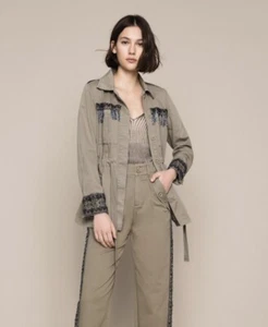TWINSET Embroidered trench jacket with pearl fringes 16 UK RRP £322 - Picture 1 of 9