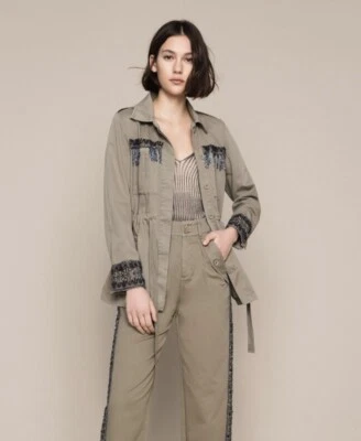 TWINSET Embroidered trench jacket with pearl fringes 16 UK RRP £322 - Image 1 of 4