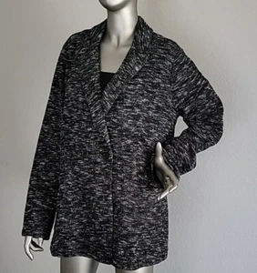 Eileen Fisher Blazer Jacket Classic Collar Tweedy Organic Cotton Knit  L $398 - Picture 1 of 14