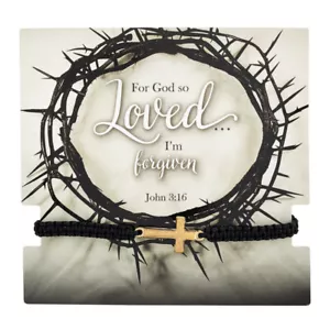 Pulsera con cordón ajustable para Dios tan amado...Estoy perdonado con tarjeta Juan 3:16 - Imagen 1 de 1