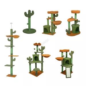 More details for foxhunter cactus cat tree climbing tower scratch post condo activity centre