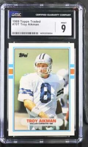 1989 TOPPS TRADED #70 TROY AIKMAN 9 MINT RC ROOKIE COWBOYS 145 - Picture 1 of 2
