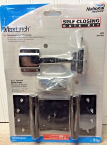 National Hardware N343-475 Self Closing Gate Kit for gates up to 50LBS. Black - Picture 1 of 3