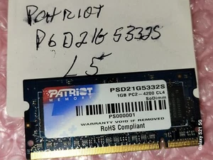 PSD21G5332S Patriot 1GB DDR2 SoDimm Non ECC PC2-4200 533Mhz - Picture 1 of 3